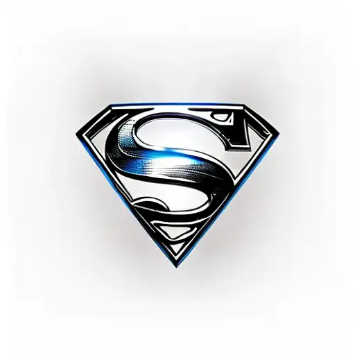 new superman symbol in black and white