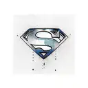 superman logo with color tattoo design idea