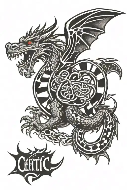 Celtic Dragon, liverpool, england, harley davidson  tattoo design idea