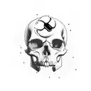 A video game controller morphing into a skull with juice wrld lyrics as the background tattoo design idea