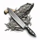 chef knife tattoo design idea