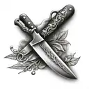 chef knife tattoo design idea