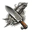 chef knife tattoo design idea