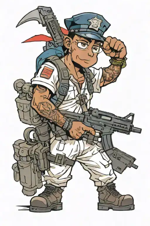 Haitian and cops  tattoo design idea