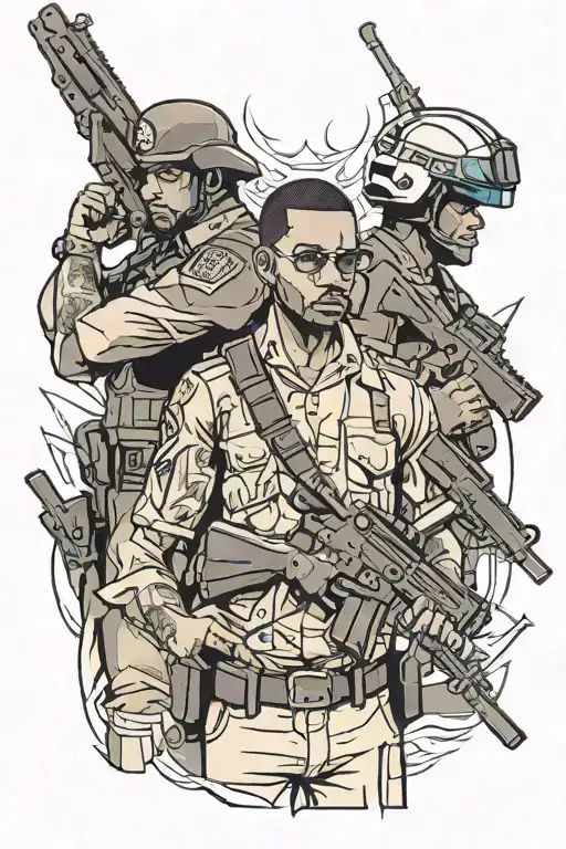 Haitian and cops  tattoo design idea