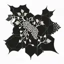 geometric bull grape vines binary code flowing tattoo design idea