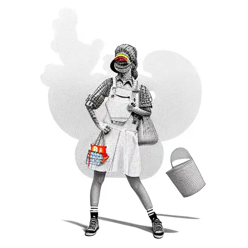 Farm girl spy tattoo design idea