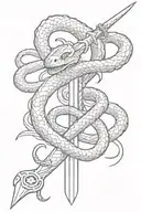snake sword tattoo design idea