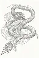 snake sword tattoo design idea