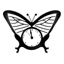 clock butterfly tattoo design idea