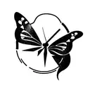 clock butterfly tattoo design idea