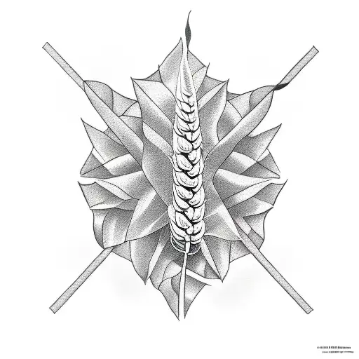 a scale with wheat and Sickle tattoo design idea
