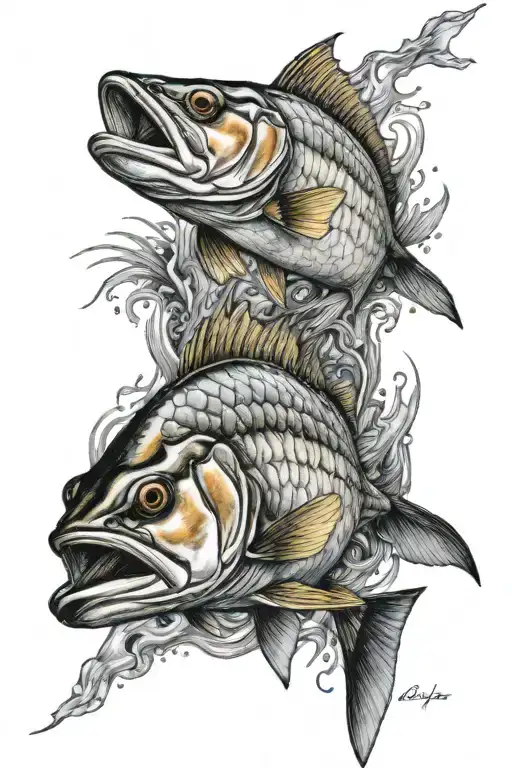 tarpon snook redfish   tattoo design idea