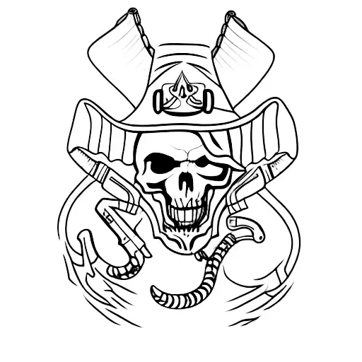 caveira com cobra tattoo design idea