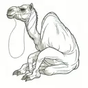 camel with a man sitting on it with his face covered tattoo design idea