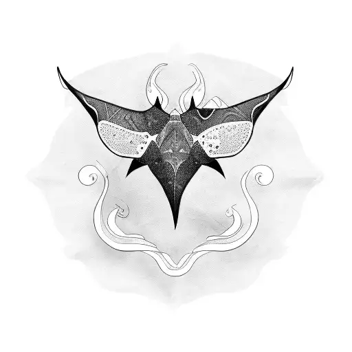 manta ray in Samoan style  tattoo design idea