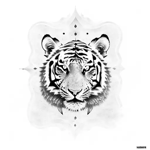 roman knight and a tiger tattoo design idea