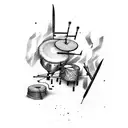 animal drummer tattoo design idea