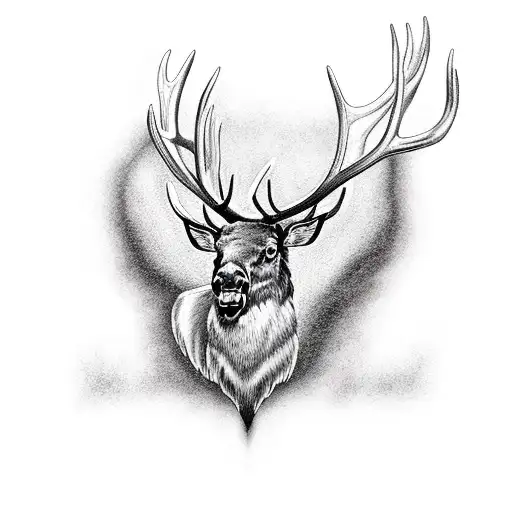 screaming elk tattoo design idea