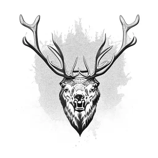 screaming elk tattoo design idea