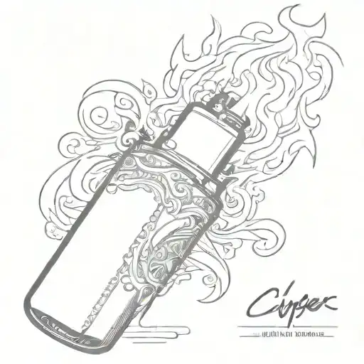 Clipper lighter with a flame tattoo design idea