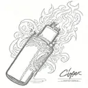 Clipper lighter with a flame tattoo design idea