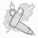 Clipper lighter with a flame tattoo design idea