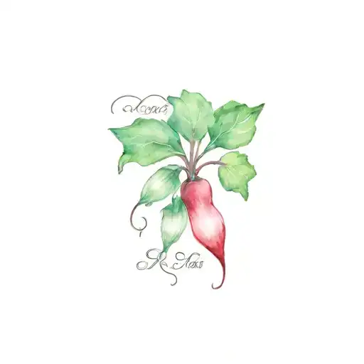 Radish and beer with lettering "Rettichfest" tattoo design idea