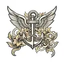 anchor wings caduceus  tattoo design idea
