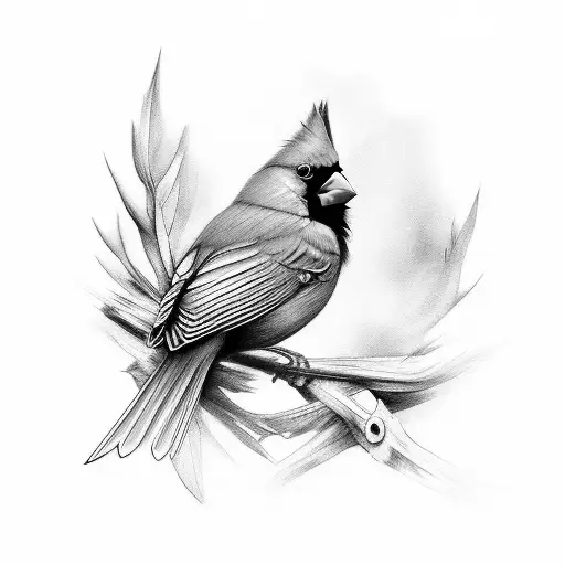 red cardinal tattoo design idea