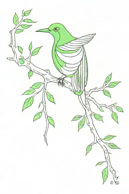 tattoo birds vertebral column and phrase the first green bird tattoo design idea