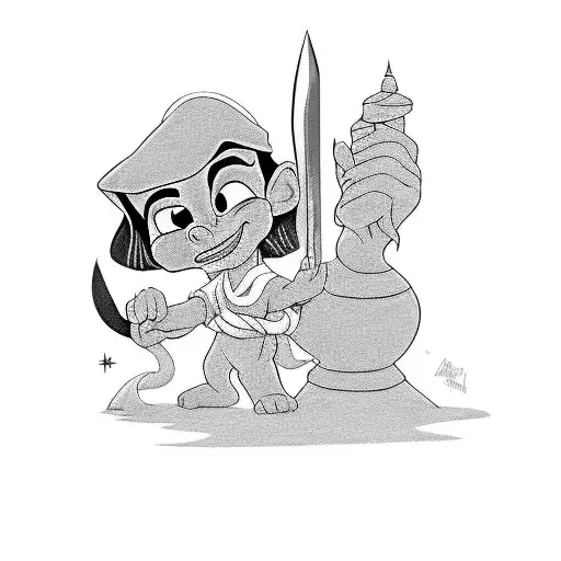 disneys Aladdin stabbing apu  tattoo design idea