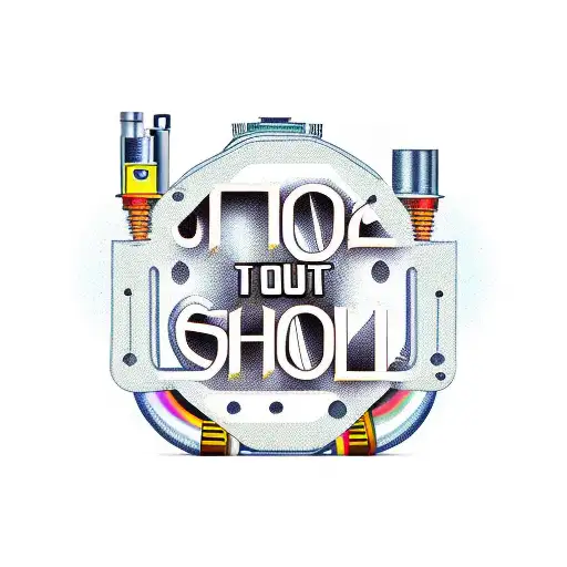 tattoo coil machine with a banner that says "suck it" tattoo design idea