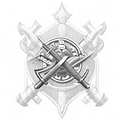 A creative representation of the Arsenal cannon emblem tattoo design idea