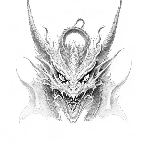 dragon demon tattoo design idea
