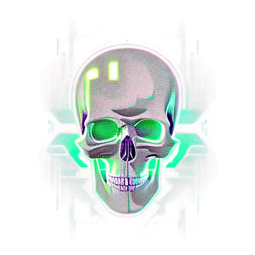 Create a cyberpunk-inspired tattoo featuring a skull and electric rock elements tattoo design idea