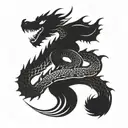 A yin and yang symbol morphing into a dragon's tail, symbolizing balance and strength tattoo design idea