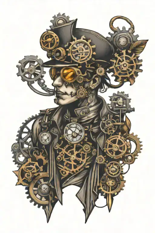 steampunk inspired tattoo tattoo design idea