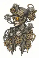 steampunk inspired tattoo tattoo design idea