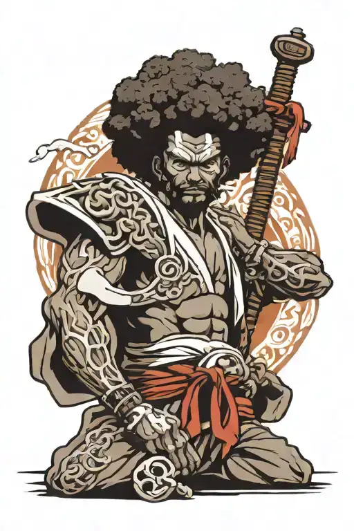 afro samurai tattoo design idea