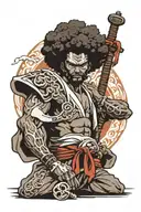 afro samurai tattoo design idea