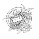cobra com flores tattoo design idea