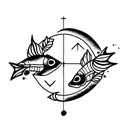 autumn pisces tattoo design idea