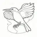 small blackbird flying with a broken wing tattoo design idea
