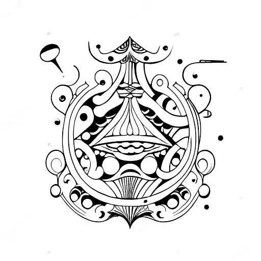ornament lyre tattoo design idea