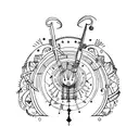 ornament lyre tattoo design idea