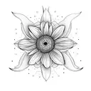3 Daisy & bees tattoo design idea