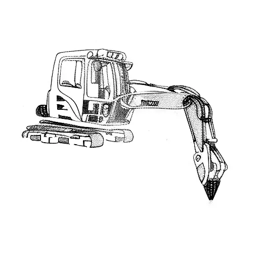 an excavator tattoo design idea