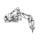 an excavator tattoo design idea