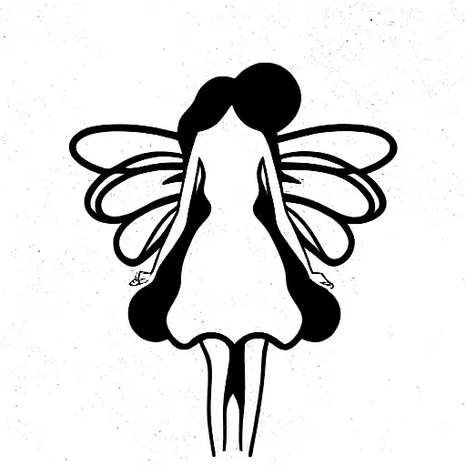 moon fairy tattoo design idea